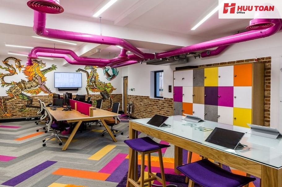 14 Phong cách thiết kế văn phòng phổ biến hiện nay Phong cách văn phòng đa màu sắc