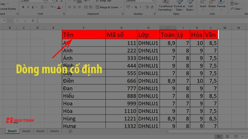 10 thủ thuật tin học văn phòng giúp bạn tăng tốc độ làm việc Cố định hàng, cột tiêu đề trong Excel