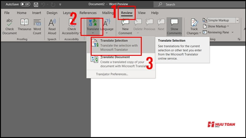 Mách bạn các thủ thuật word excel cho dân văn phòng hữu ích Dịch văn bản (Translate) bằng Microsoft Translation
