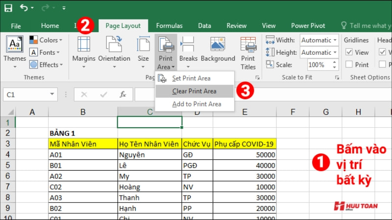 10 thủ thuật tin học văn phòng giúp bạn tăng tốc độ làm việc Thủ thuật tin học văn phòng - In một vùng nhất định trong Excel