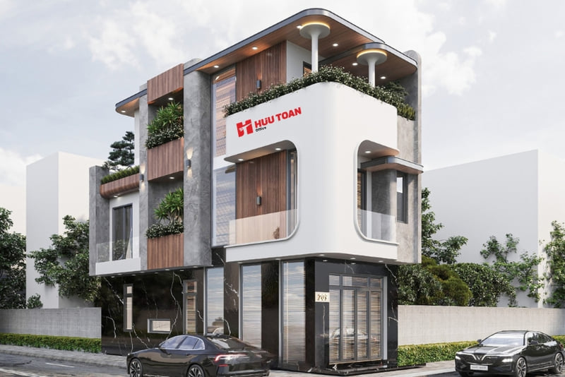 Mẫu nhà văn phòng 3 tầng minimalism